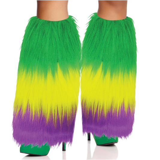 Mardi Gras Furry Leg Warmers